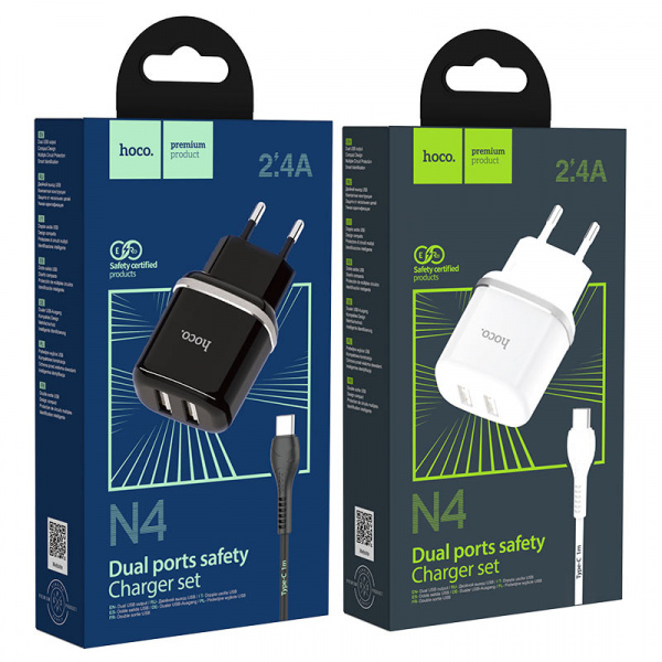 Зарядное устройство HOCO N4 Aspiring Type-C, 2.4A, белый